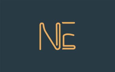 Ne Minimalist Çizgi Sanat Logosu Tasarımı ve Soyut Harfler. Gösterişli bir sanat tarzına sahip soyut minimalist logo tasarımı.