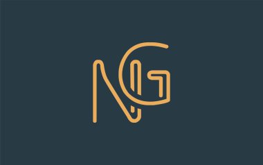 Soyut Harflerle NG Minimalist Çizgi Sanat Logosu Tasarımı. Gösterişli bir sanat tarzına sahip soyut minimalist logo tasarımı.