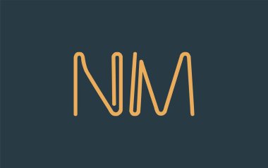 Soyut Harflerle NM Minimalist Çizgi Sanat Logosu Tasarımı. Gösterişli bir sanat tarzına sahip soyut minimalist logo tasarımı.