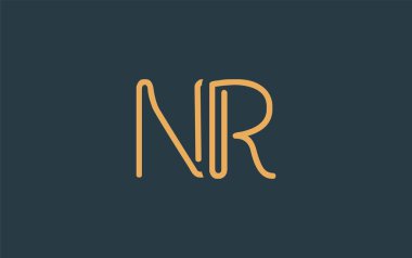 Soyut Harflerle NR Minimalist Çizgi Sanat Logosu Tasarımı. Gösterişli bir sanat tarzına sahip soyut minimalist logo tasarımı.