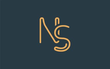 Soyut Harflerle NS Minimalist Çizgi Sanat Logosu Tasarımı. Gösterişli bir sanat tarzına sahip soyut minimalist logo tasarımı.