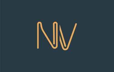 Soyut Harflerle NV Minimalist Çizgi Sanat Logosu Tasarımı. Gösterişli bir sanat tarzına sahip soyut minimalist logo tasarımı.