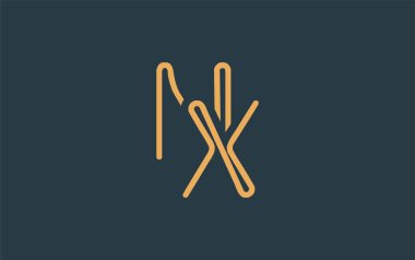 Soyut Harflerle NX Minimalist Çizgi Sanat Logosu Tasarımı. Gösterişli bir sanat tarzına sahip soyut minimalist logo tasarımı.