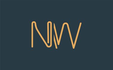 Soyut Harflerle NW Minimalist Çizgi Sanat Logosu Tasarımı. Gösterişli bir sanat tarzına sahip soyut minimalist logo tasarımı.