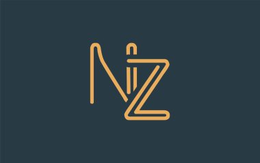 Soyut Harflerle NZ Minimalist Çizgi Sanat Logosu Tasarımı. Gösterişli bir sanat tarzına sahip soyut minimalist logo tasarımı.