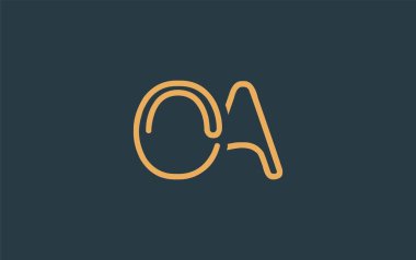 Soyut Harflerle OA Minimalist Çizgi Sanat Logosu Tasarımı. Gösterişli bir sanat tarzına sahip soyut minimalist logo tasarımı.