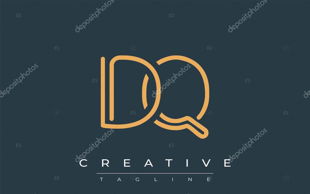 DQ Minimalistic Line Art Logo Design with Abstract Lettering. Abstract minimalistic logo design featuring a sleek line art style.