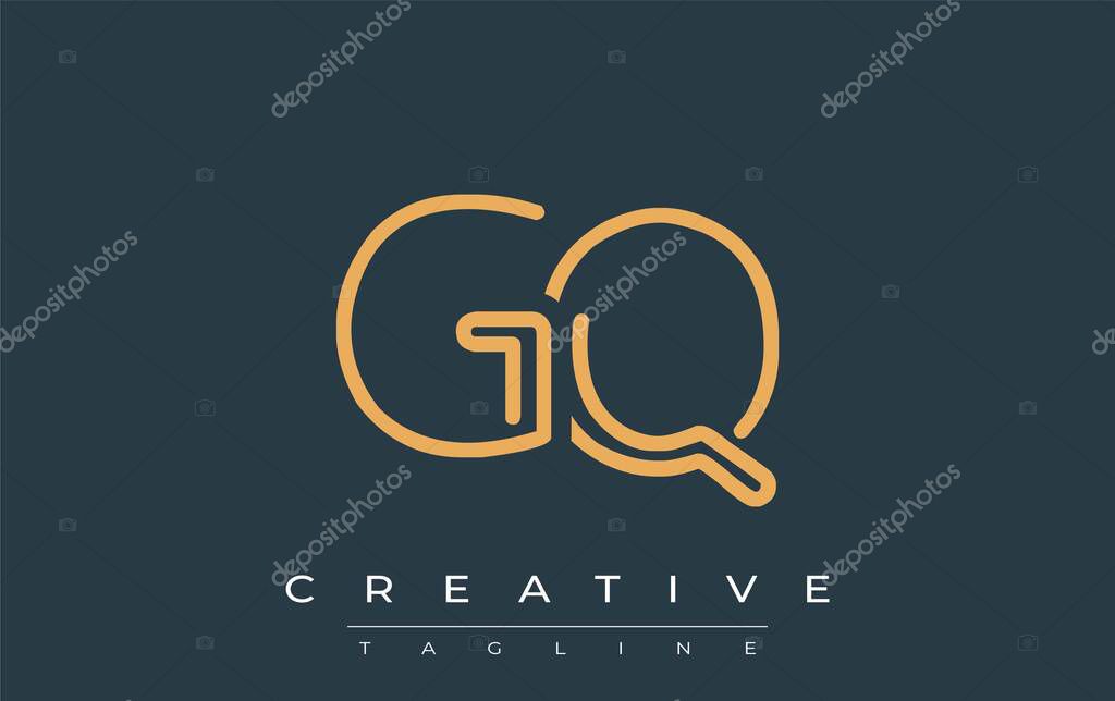 GQ Minimalistic Line Art Logo Design with Abstract Lettering. Abstract minimalistic logo design featuring a sleek line art style.