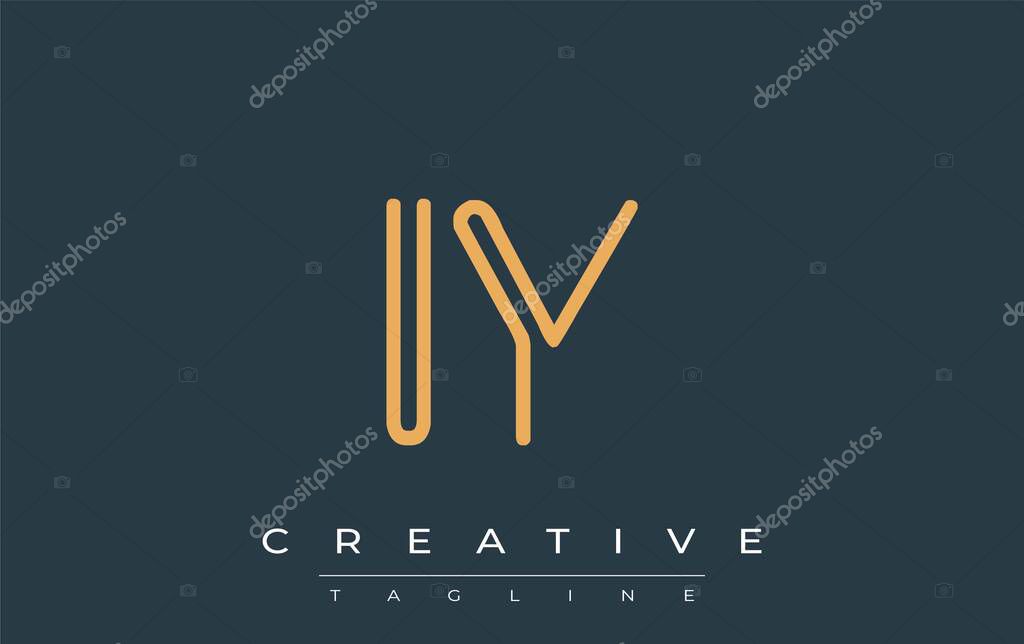IY Minimalistic Line Art Logo Design with Abstract Lettering. Abstract minimalistic logo design featuring a sleek line art style.