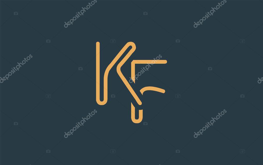 KF Minimalistic Line Art Logo Design with Abstract Lettering. Abstract minimalistic logo design featuring a sleek line art style.