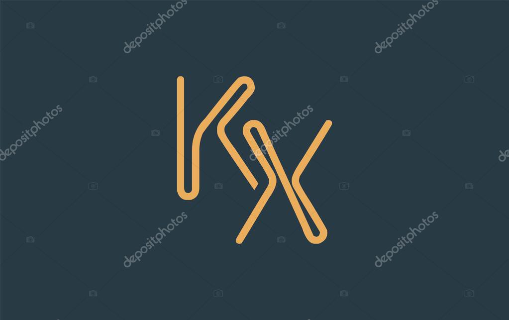 KX Minimalistic Line Art Logo Design with Abstract Lettering. Abstract minimalistic logo design featuring a sleek line art style.