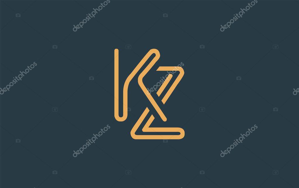 KZ Minimalistic Line Art Logo Design with Abstract Lettering. Abstract minimalistic logo design featuring a sleek line art style.