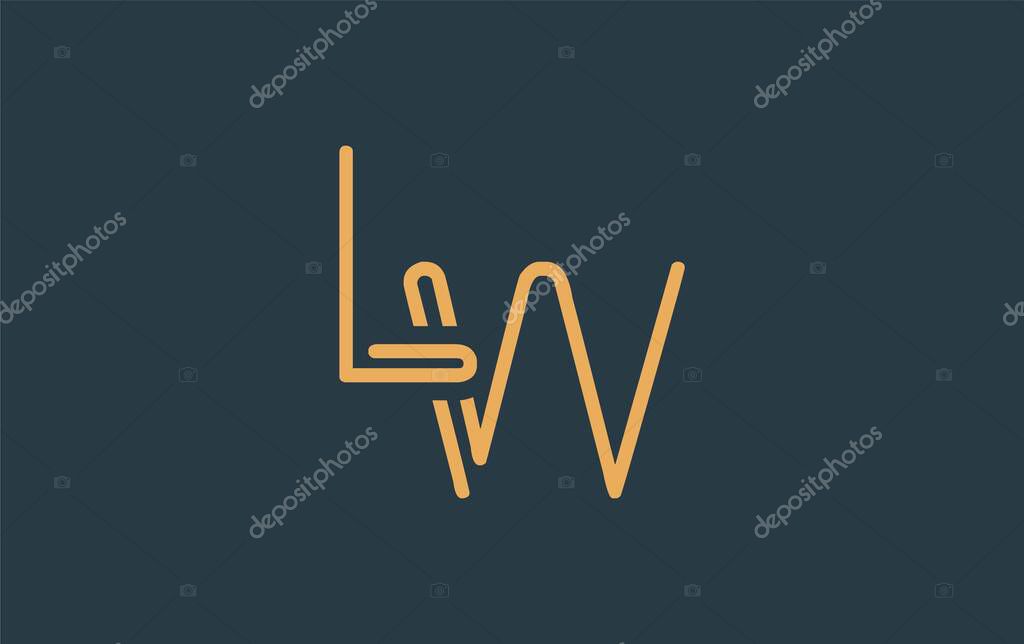 LW Minimalistic Line Art Logo Design with Abstract Lettering. Abstract minimalistic logo design featuring a sleek line art style.