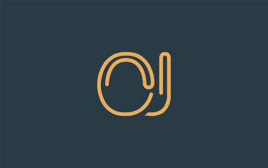 Soyut Harflerle OJ Minimalist Çizgi Sanat Logosu Tasarımı. Gösterişli bir sanat tarzına sahip soyut minimalist logo tasarımı.