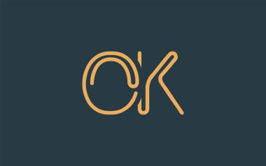 Tamam, Soyut Harflerle Minimalist Çizgi Sanat Logosu Tasarımı. Gösterişli bir sanat tarzına sahip soyut minimalist logo tasarımı.