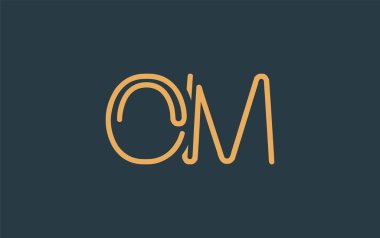 Soyut Harflerle OM Minimalist Çizgi Sanat Logosu Tasarımı. Gösterişli bir sanat tarzına sahip soyut minimalist logo tasarımı.