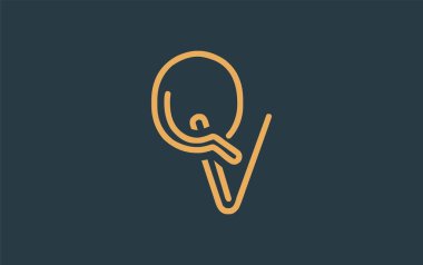 Soyut Harflerle OV Minimalist Çizgi Sanat Logosu Tasarımı. Gösterişli bir sanat tarzına sahip soyut minimalist logo tasarımı.