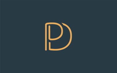 Soyut Harflerle PD Minimalist Çizgi Sanat Logosu Tasarımı. Gösterişli bir sanat tarzına sahip soyut minimalist logo tasarımı.