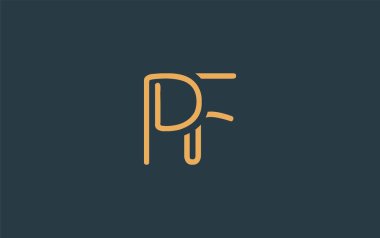 Soyut Harflerle PF Minimalist Çizgi Sanat Logosu Tasarımı. Gösterişli bir sanat tarzına sahip soyut minimalist logo tasarımı.
