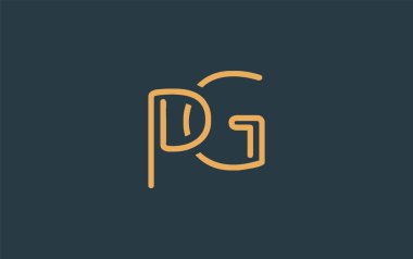 Soyut Harflerle PG Minimalist Çizgi Sanat Logosu Tasarımı. Gösterişli bir sanat tarzına sahip soyut minimalist logo tasarımı.