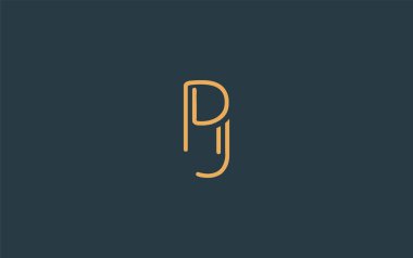 Soyut Harflerle PJ Minimalist Çizgi Sanat Logosu Tasarımı. Gösterişli bir sanat tarzına sahip soyut minimalist logo tasarımı.