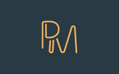 Soyut Harflerle Başbakan Minimalist Çizgi Sanat Logosu Tasarımı. Gösterişli bir sanat tarzına sahip soyut minimalist logo tasarımı.