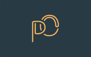 Soyut Harflerle PO Minimalist Çizgi Sanat Logosu Tasarımı. Gösterişli bir sanat tarzına sahip soyut minimalist logo tasarımı.