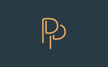 Soyut Harflerle PP Minimalist Çizgi Sanat Logosu Tasarımı. Gösterişli bir sanat tarzına sahip soyut minimalist logo tasarımı.