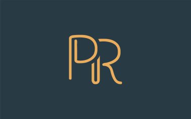 Soyut Harflerle Halkla İlişkiler Minimalist Çizgi Sanat Logosu Tasarımı. Gösterişli bir sanat tarzına sahip soyut minimalist logo tasarımı.