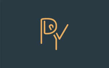 Soyut Harflerle PY Minimalist Çizgi Sanat Logosu Tasarımı. Gösterişli bir sanat tarzına sahip soyut minimalist logo tasarımı.