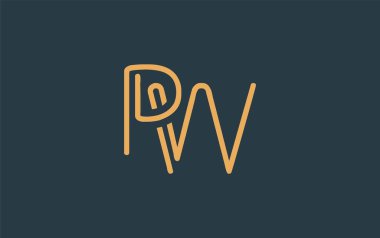 Soyut Harflerle PW Minimalist Çizgi Sanat Logosu Tasarımı. Gösterişli bir sanat tarzına sahip soyut minimalist logo tasarımı.