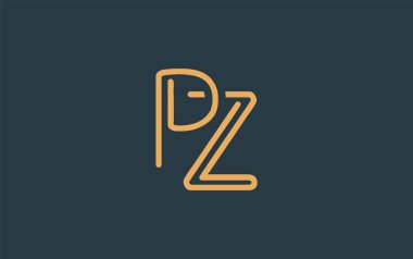 Soyut Harflerle PZ Minimalist Çizgi Sanat Logosu Tasarımı. Gösterişli bir sanat tarzına sahip soyut minimalist logo tasarımı.
