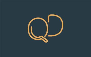 Soyut Harflerle QD Minimalist Çizgi Sanat Logosu Tasarımı. Gösterişli bir sanat tarzına sahip soyut minimalist logo tasarımı.
