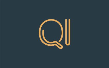 Soyut Harflerle QI Minimalist Çizgi Sanat Logosu Tasarımı. Gösterişli bir sanat tarzına sahip soyut minimalist logo tasarımı.