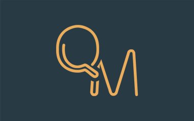 Soyut Harflerle QM Minimalist Çizgi Sanat Logosu Tasarımı. Gösterişli bir sanat tarzına sahip soyut minimalist logo tasarımı.