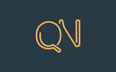 Soyut Harflerle QN Minimalist Çizgi Sanat Logosu Tasarımı. Gösterişli bir sanat tarzına sahip soyut minimalist logo tasarımı.