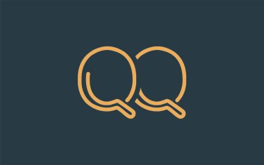 Soyut Harflerle QQ Minimalist Çizgi Sanat Logosu Tasarımı. Gösterişli bir sanat tarzına sahip soyut minimalist logo tasarımı.