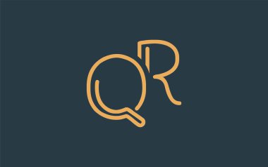 Soyut Harflerle QR Minimalist Çizgi Sanat Logosu Tasarımı. Gösterişli bir sanat tarzına sahip soyut minimalist logo tasarımı.