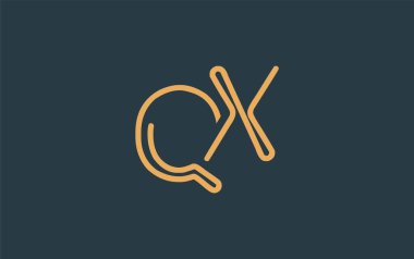 Soyut Harflerle QX Minimalist Çizgi Sanat Logosu Tasarımı. Gösterişli bir sanat tarzına sahip soyut minimalist logo tasarımı.