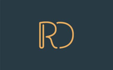 Soyut Harflerle RD Minimalist Çizgi Sanat Logosu Tasarımı. Gösterişli bir sanat tarzına sahip soyut minimalist logo tasarımı.