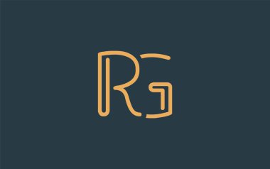Soyut Harflerle RG Minimalist Çizgi Sanat Logosu Tasarımı. Gösterişli bir sanat tarzına sahip soyut minimalist logo tasarımı.