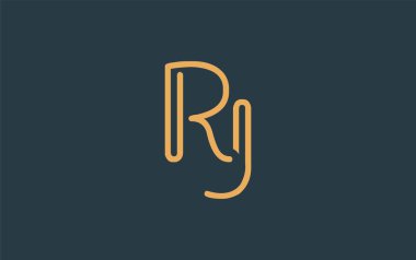 Soyut Harflerle RJ Minimalist Çizgi Sanat Logosu Tasarımı. Gösterişli bir sanat tarzına sahip soyut minimalist logo tasarımı.