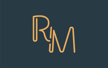 Soyut Harflerle RM Minimalist Çizgi Sanat Logosu Tasarımı. Gösterişli bir sanat tarzına sahip soyut minimalist logo tasarımı.