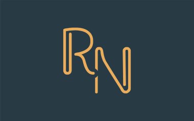 Soyut Harflerle RN Minimalist Çizgi Sanat Logosu Tasarımı. Gösterişli bir sanat tarzına sahip soyut minimalist logo tasarımı.