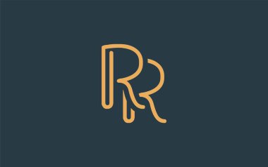 Soyut Harflerle RR Minimalist Çizgi Sanat Logosu Tasarımı. Gösterişli bir sanat tarzına sahip soyut minimalist logo tasarımı.