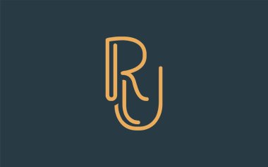 Soyut Harflerle RU Minimalist Çizgi Sanat Logosu Tasarımı. Gösterişli bir sanat tarzına sahip soyut minimalist logo tasarımı.