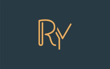 ry Minimalist Çizgi Sanat Logosu Tasarımı ve Soyut Harfler. Gösterişli bir sanat tarzına sahip soyut minimalist logo tasarımı.