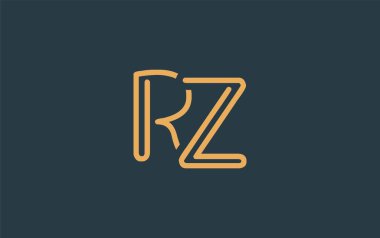 Soyut Harflerle RZ Minimalist Çizgi Sanat Logosu Tasarımı. Gösterişli bir sanat tarzına sahip soyut minimalist logo tasarımı.
