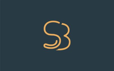 Soyut Harflerle SB Minimalist Çizgi Sanat Logosu Tasarımı. Gösterişli bir sanat tarzına sahip soyut minimalist logo tasarımı.
