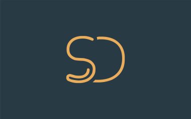 Soyut Harflerle SD Minimalist Çizgi Sanat Logosu Tasarımı. Gösterişli bir sanat tarzına sahip soyut minimalist logo tasarımı.
